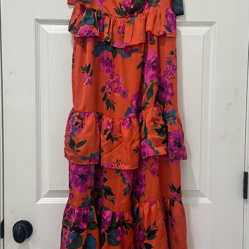 Buddy Love Orange and Pink Floral Maxi Dress
